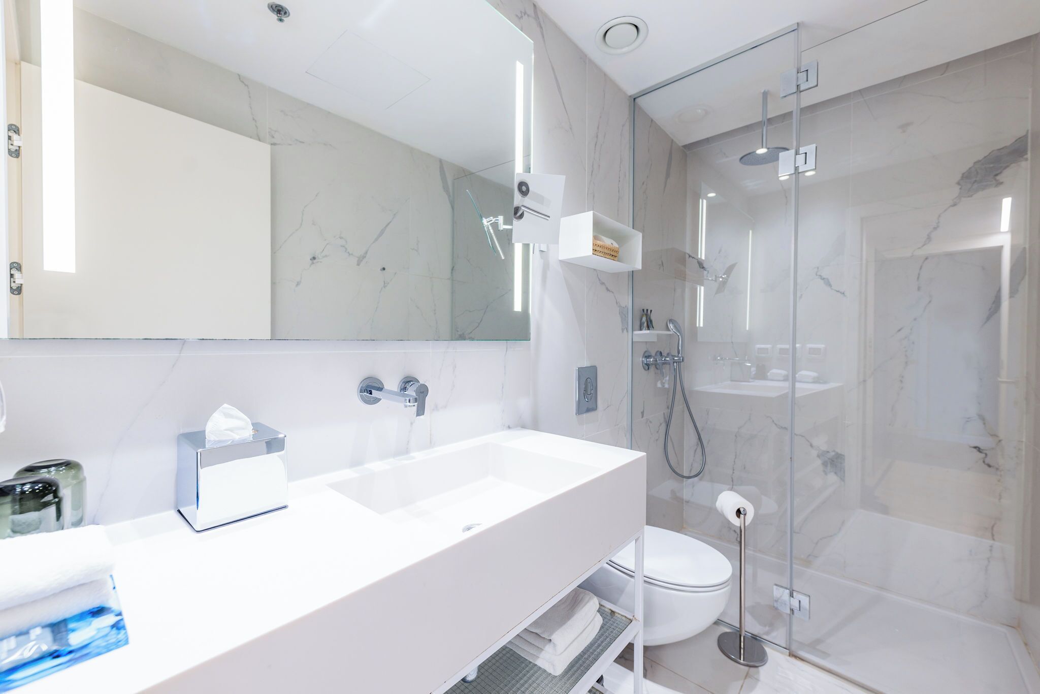superior twin room | bathroom | designer toiletries, hair dryer, bathrobes, slippers