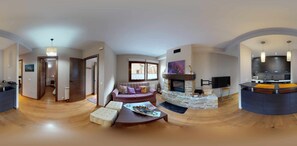 Televisie en een open haard