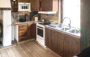 Fridge, stovetop, coffee/tea maker