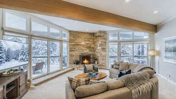 Condo, 2 Bedrooms | Living area | TV, fireplace