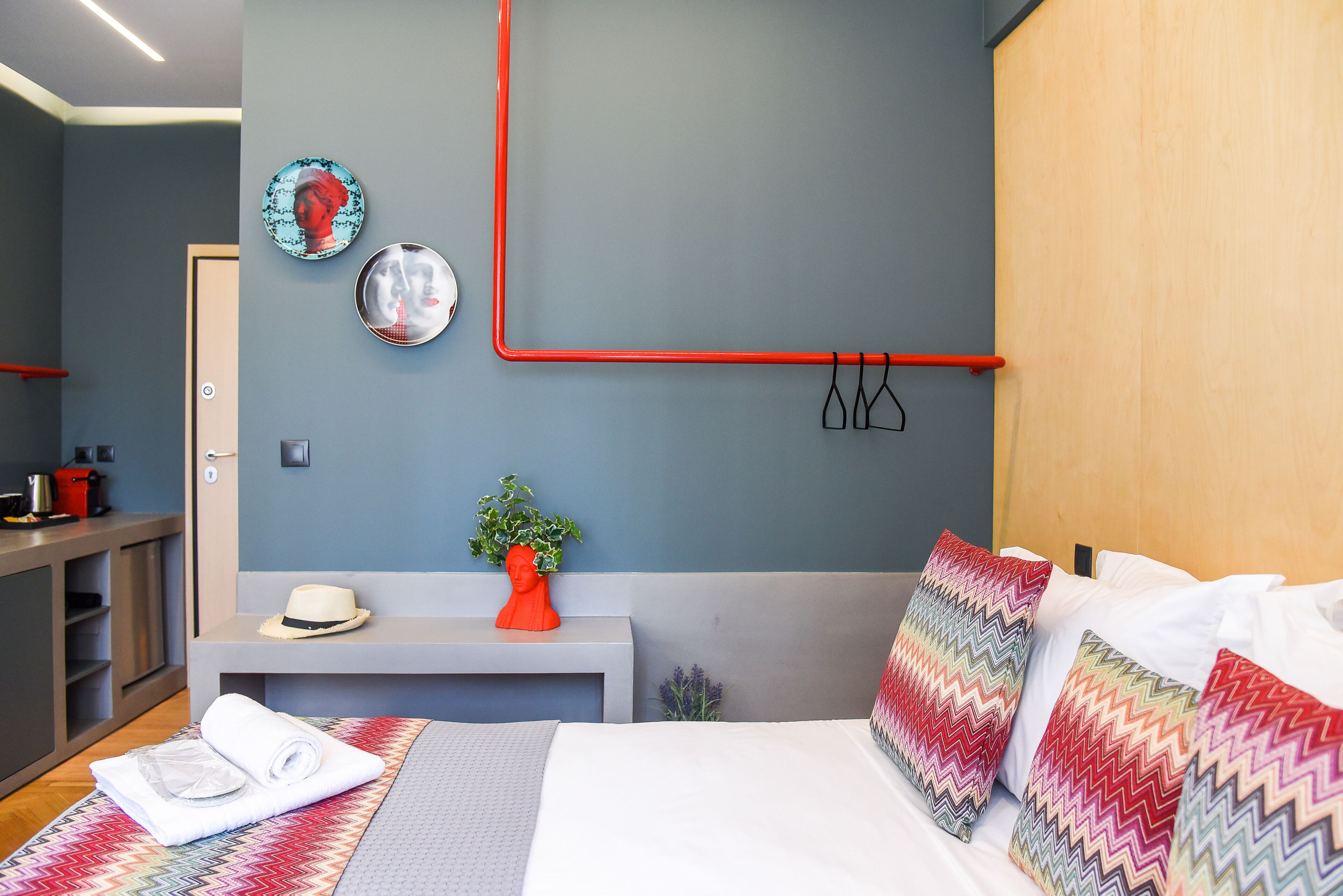 Suite Desain, 1 Tempat Tidur King, Bebas Asap Rokok, pemandangan kota | 1 kamar tidur, seprai katun Mesir, dan seprai premium