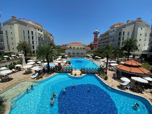 Indoor pool, 2 outdoor pools, pool umbrellas, pool loungers