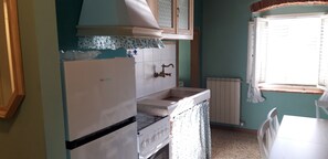 Fridge, oven, stovetop, electric kettle