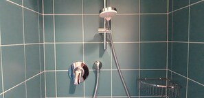 Hair dryer, towels, toilet paper