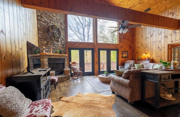 TV, fireplace, DVD player