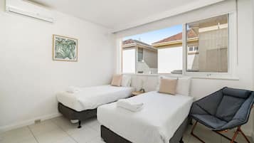 2 bedrooms, desk, iron/ironing board, travel crib