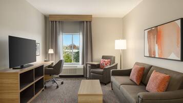 1 bedroom, desk, laptop workspace, iron/ironing board