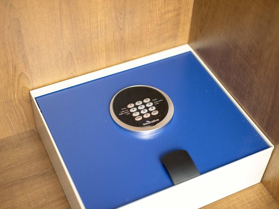 A blue and white box containing a circular device with numbered buttons and the word "Innovative" on it.