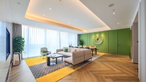 Down duvets, minibar, in-room safe, desk