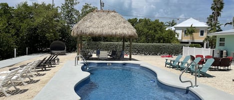 Piscine extérieure, piscine chauffée