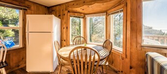 RUSTIC 1 BEDROOM W/FULL KITCHEN, OCEAN VIEW DECK & REAL WOOD BURNING FIRE PLACE