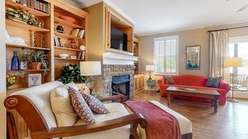 TV, DVD player, books