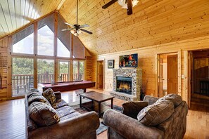 TV, fireplace, video games