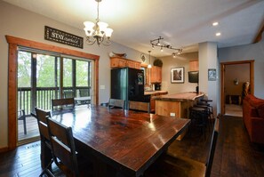 House (Coyote Cabin - EXCELLENT Location - 6) | Private kitchen | Fridge, cookware/dishes/utensils, dining tables