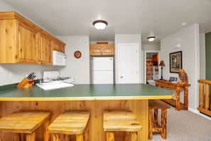 Private kitchen - Don’t miss out! Book our Cozy Corner Condo for next winter!  (Eden)