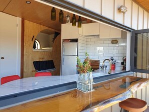 Interior - The Pirate's Rest, a tiny home by the beach. (Pauanui)