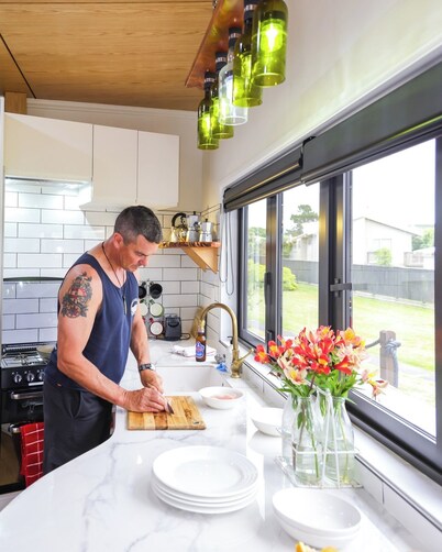 The Pirate's Rest, a tiny home by the beach.