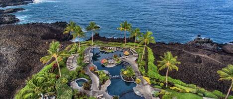 Piscine extérieure, piscine chauffée