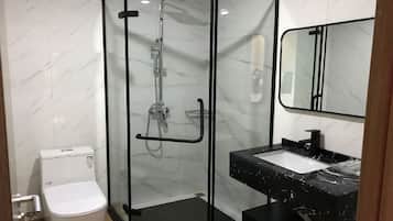 Hair dryer, soap, shampoo