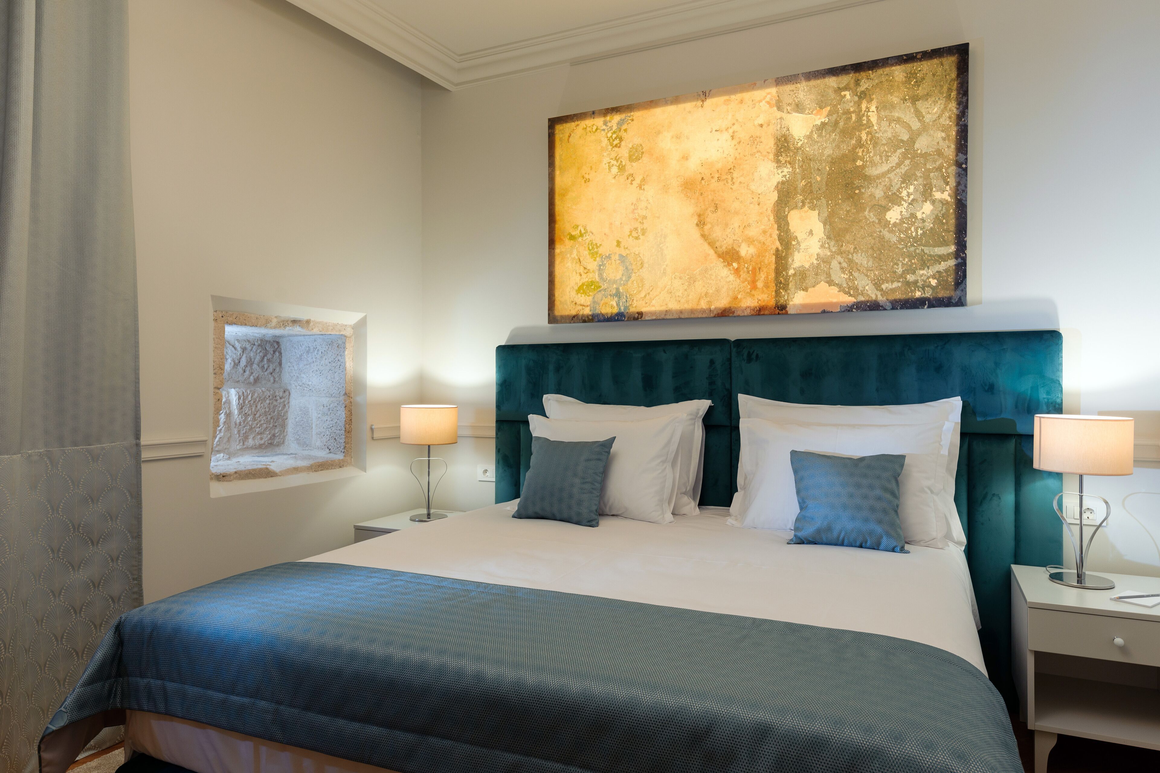 Hypo-allergenic bedding, down comforters, memory foam beds, minibar
