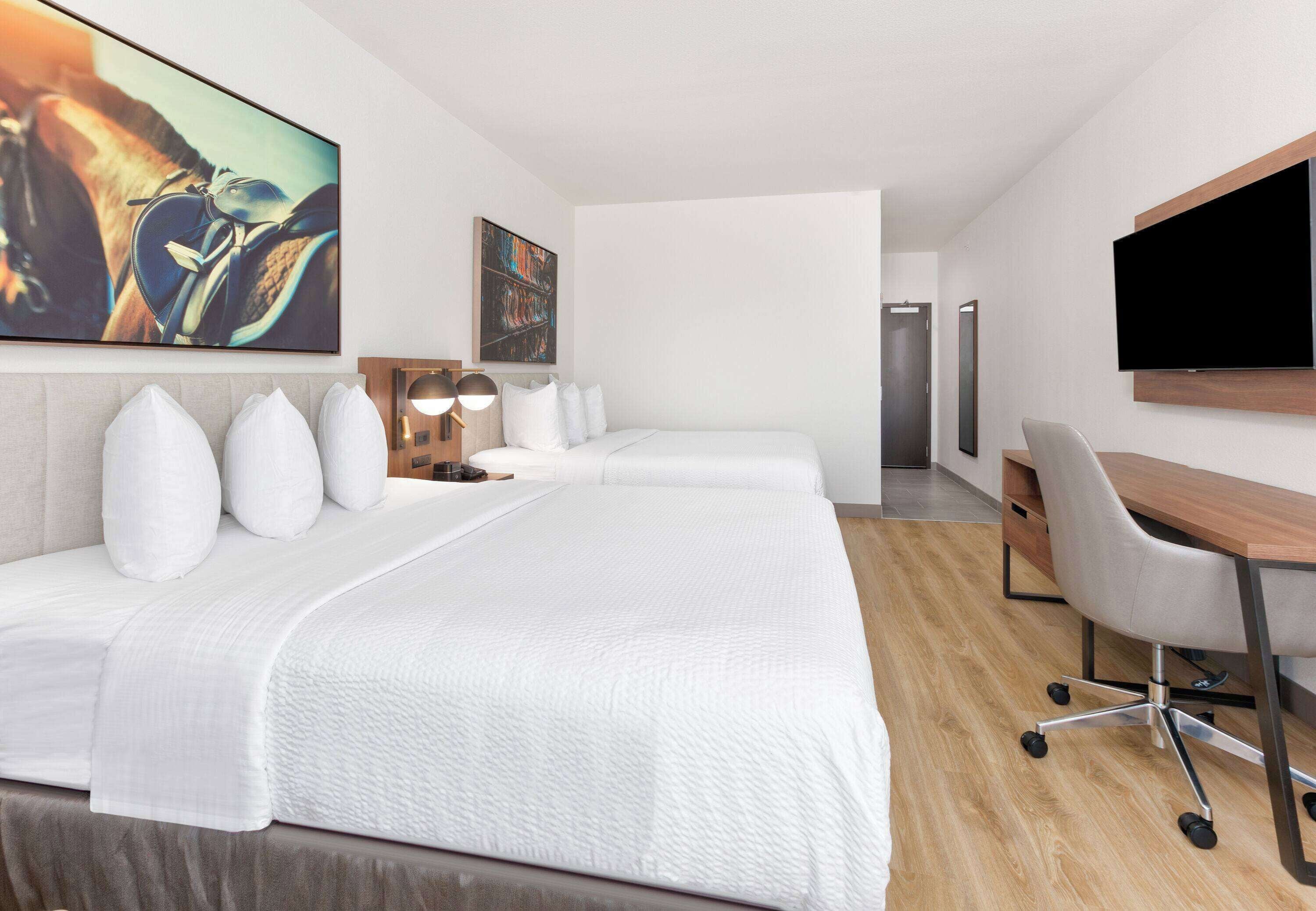 room, 2 queen beds, non smoking | desk, laptop workspace, blackout curtains, soundproofing