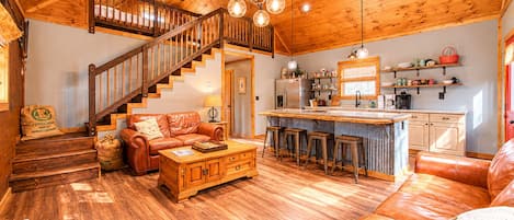 Smart TV, fireplace, DVD player, books