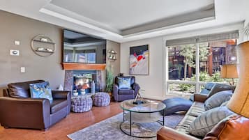 TV, fireplace, Netflix, smart speakers