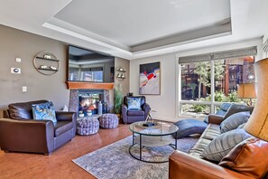 TV, fireplace, Netflix, smart speakers