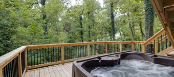 Treetop house with direct access to bike trails and small walk to Lake Avalon