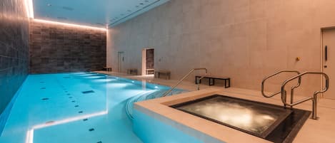 Indoor pool, open 6:00 AM to 10:00 PM, sun loungers