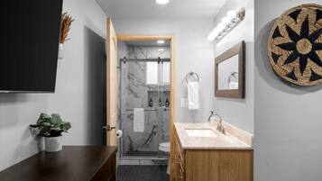 Hair dryer, towels