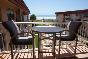 Outdoor dining - WOW! A Must See! Updated Oceanfront, Pool View Spanish Main Condo!- Amazing! (Cocoa Beach)