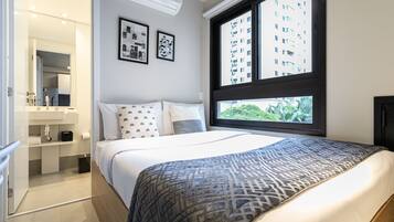 Studio Essencial Casal | Individualmente decorados, Wi-Fi de cortesia, roupa de cama