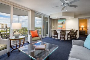Condo, Multiple Beds, Private Pool, Ocean View | Living room