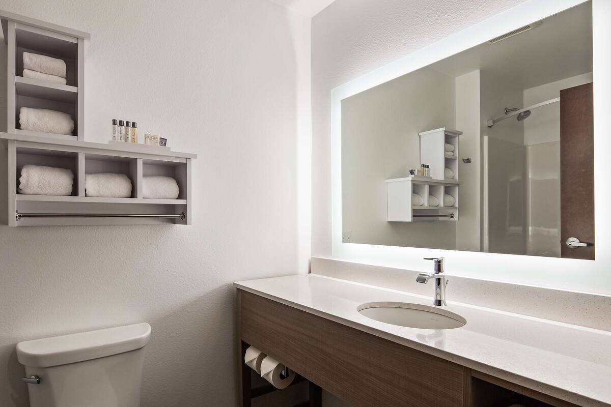 free toiletries, hair dryer, towels, soap