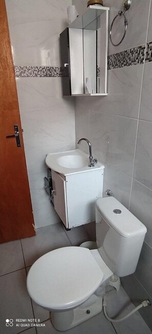 Shower, bidet, toilet paper