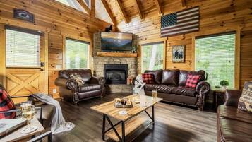 Smart TV, fireplace, video games, foosball