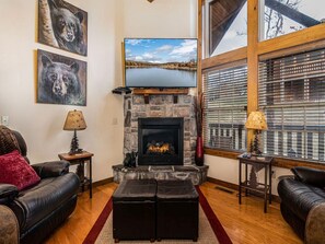 House (Bear Hug - Cabin comfort - OUTDOOR PO) | Living room | TV - Bear Hug (Reeds Spring)