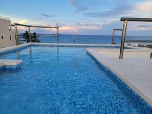 Outdoor pool, a rooftop pool