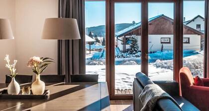 Herrliche Wohnung in einem Ferienhaus für 6 Gäste mit  W-LAN, TV, Terrasse und Haustiere erlaubt