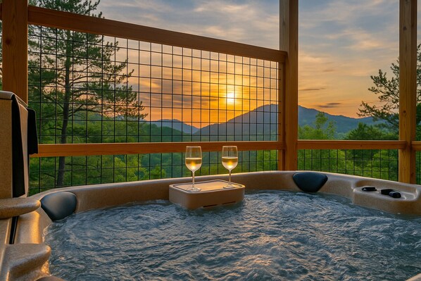 Outdoor spa tub