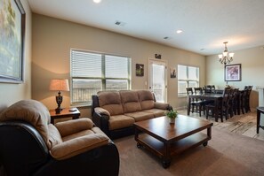 Condo (NO STAIRS! The GRANDEUR  @ Stonebridg) | Living room | TV, fireplace