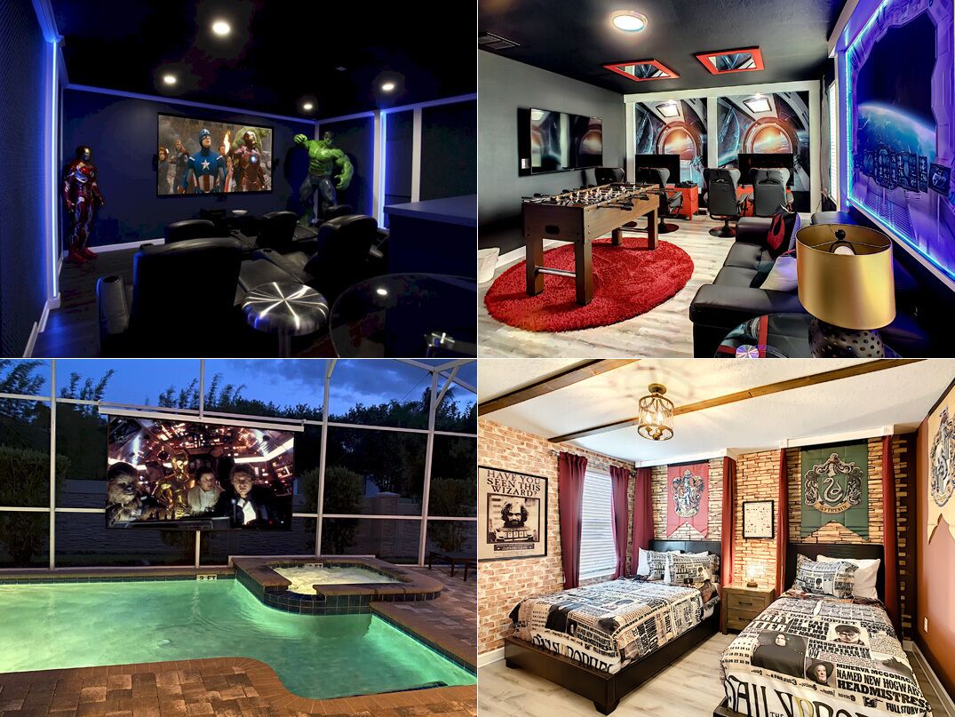 FUN-2 Theaters (1 Poolside)-2 Game Rms-Themed BDRs