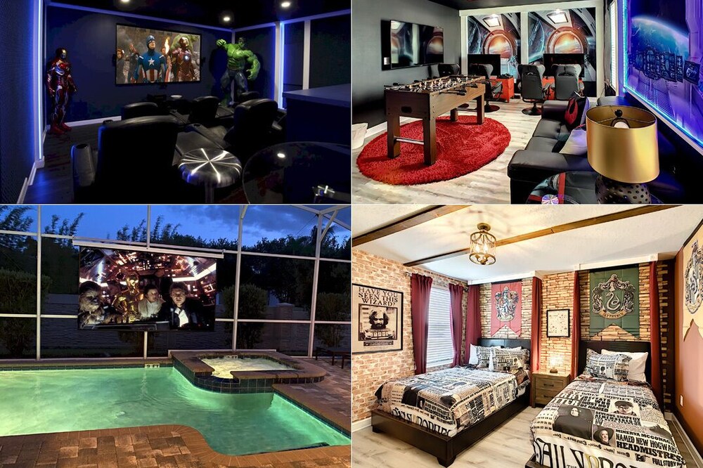 FUN-2 Theaters (1 Poolside)-2 Game Rms-Themed BDRs