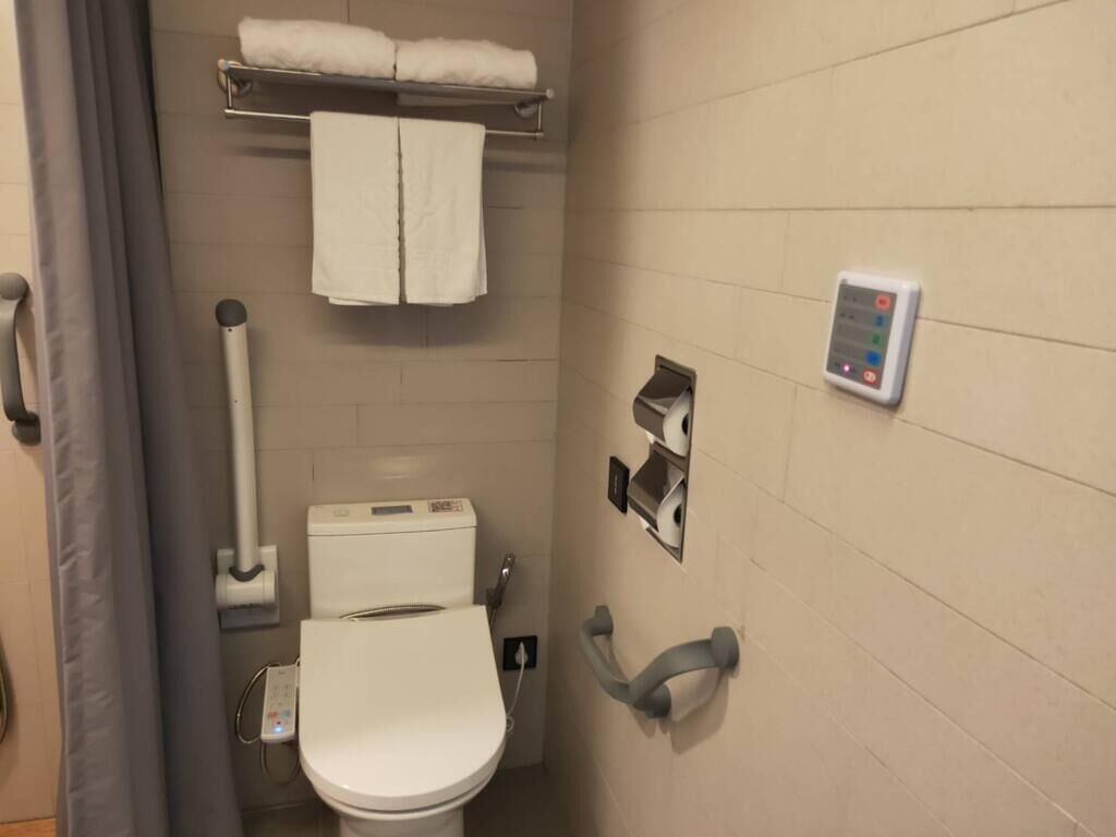 shower, free toiletries, hair dryer, slippers