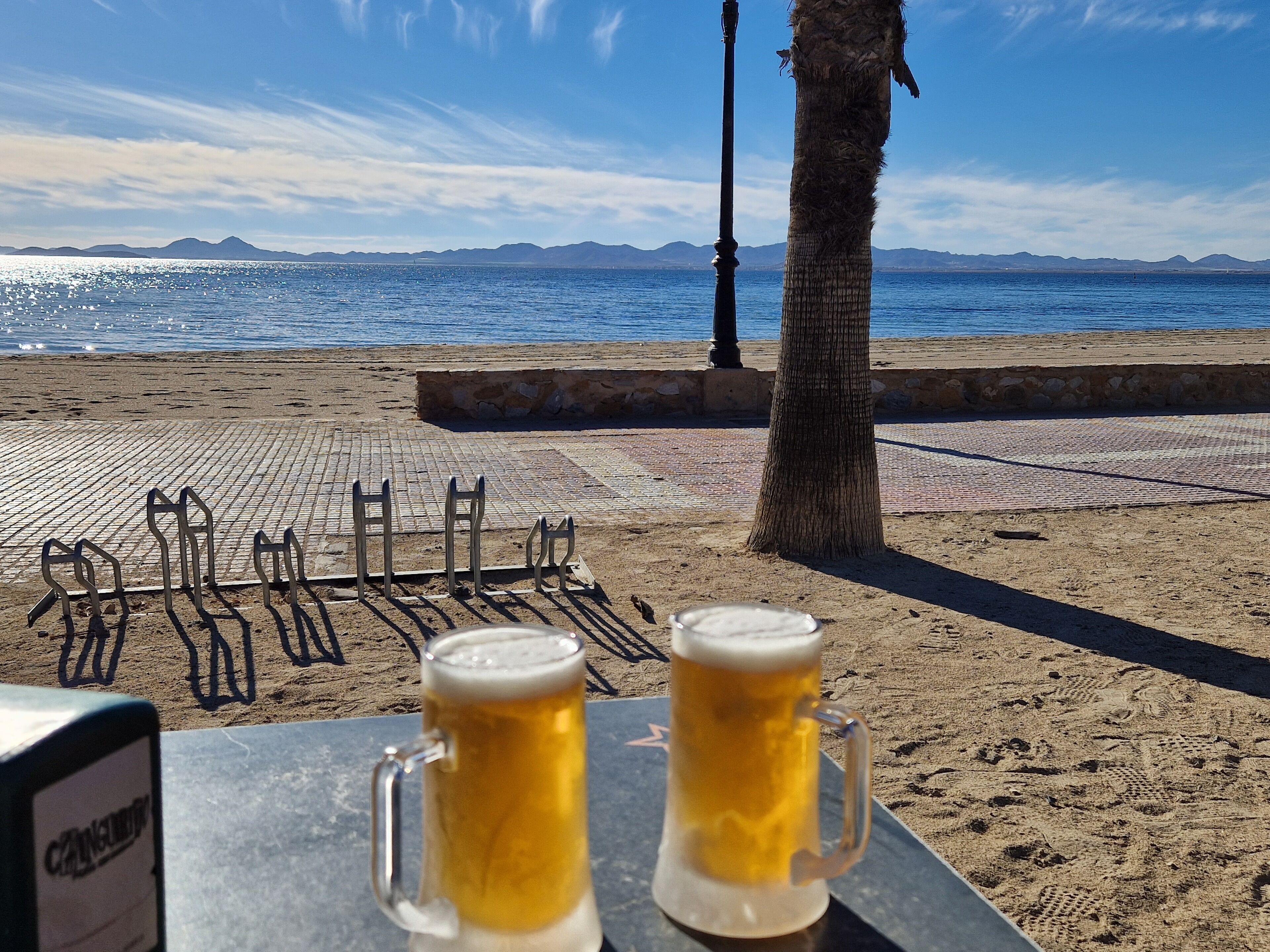 Beach nearby, sun loungers