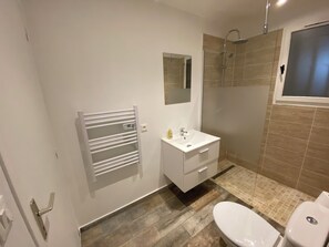 Shower, hair dryer - Maisonnette grimaud golfe de saint tropez 1 bedroom 1 small garden (Grimaud)