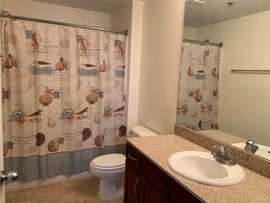 Combined shower/bathtub, hair dryer, towels, soap - Families ~ Couples ~ Snowbirds ~ Gulf Views 7th Floor (Panama City Beach)