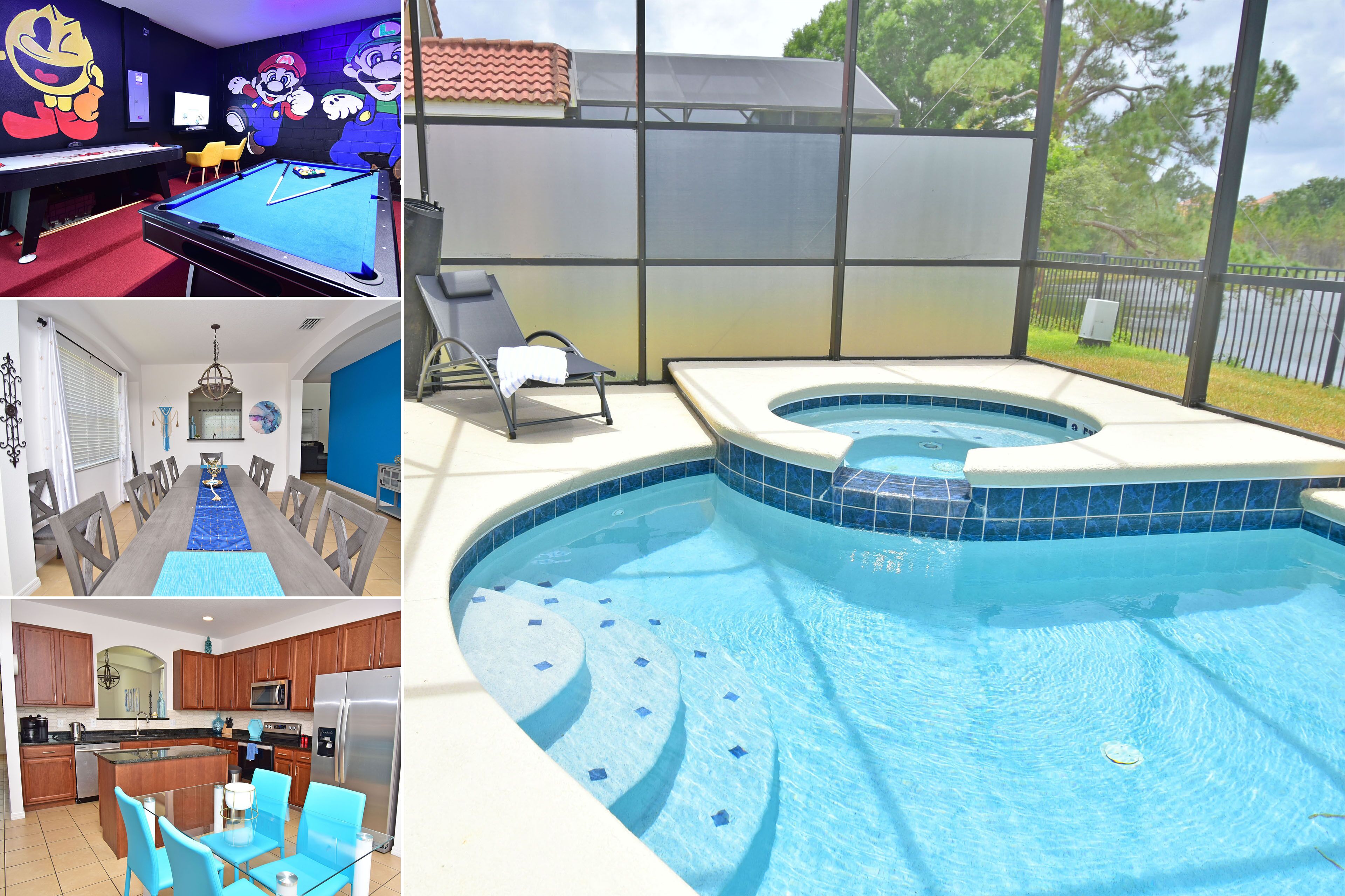 6 Bed Home. 3 Themed Kids rooms, 3 Master Suites, Games Room, Pool With Spa Overlooking Lake