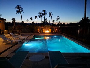 Outdoor pool, a heated pool